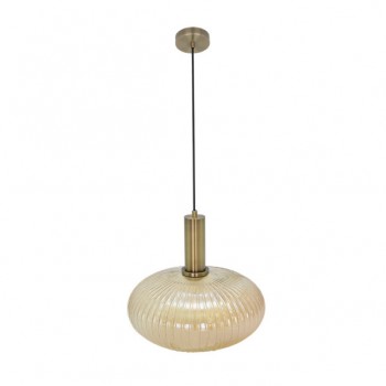 Distribuidor - Lâmpadas Diversas | Colgantes Moderno | COLGANTE BIRKIN 1XE27 CUERO/AMBAR REGX30X30 CM Ref: 193693014